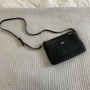 Black Coach Handbag with Brown Wallet